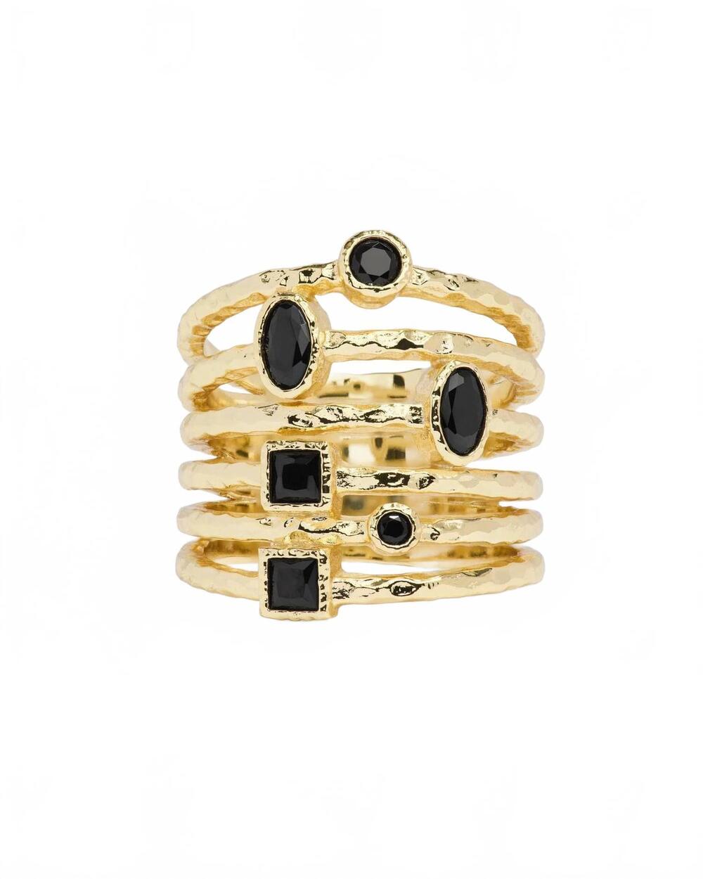 NEW MELINDA MARIA women's monroe diamondettes ring in gold